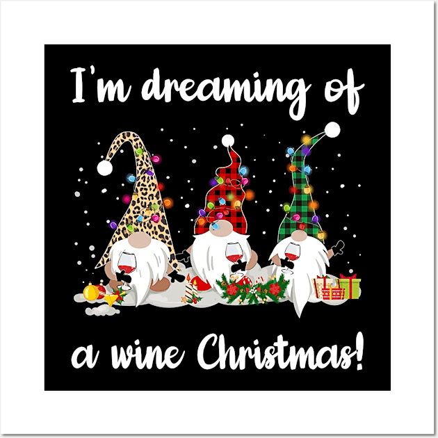 Wine I'm Dreaming Of A Wine Christmas Wall Art by little.tunny